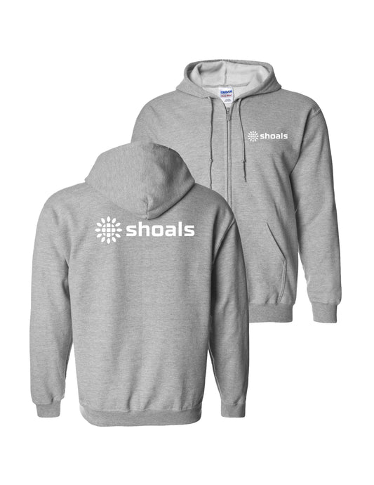 Sudadera con capucha gris con cremallera completa