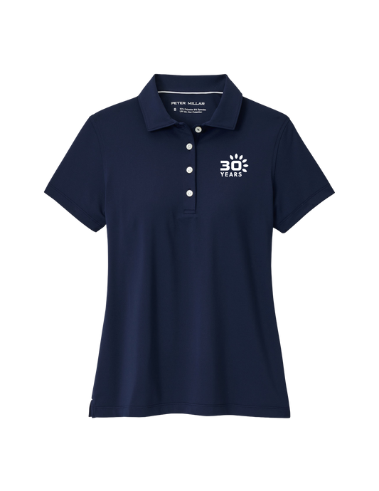 Peter Millar Women's Short Sleeve Button Polo Navy